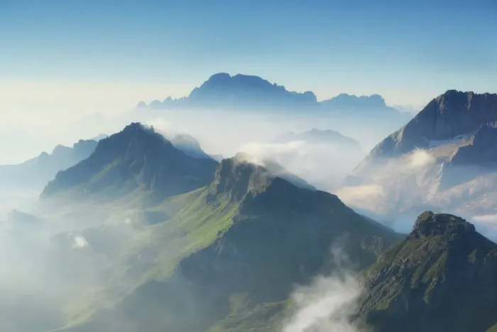 Framed Print : Morning fogs in the Dolomites Framed Print : Morning fogs in the Dolomites