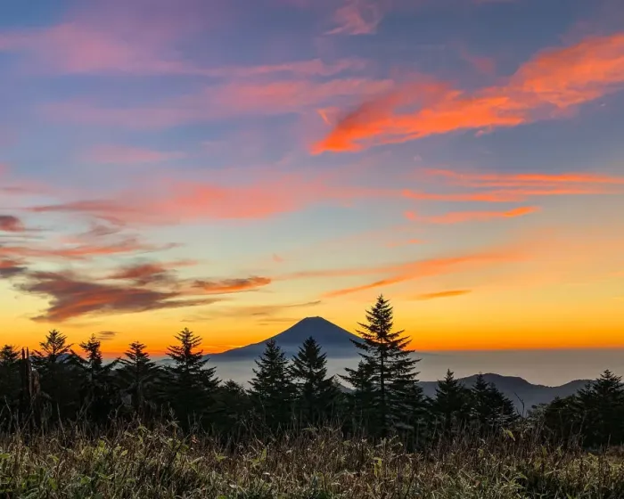 Framed Print : Morning Fuji in the brightly colored sky