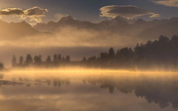 Morning mist at Lake Matheson