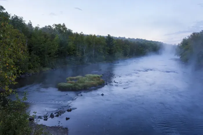 Framed Print : Morning mist rising from East Branch of Penobscot River, Matagamon Wilderness Camps, International Appalachian Trail, Maine, USA Framed Print : Morning mist rising from East Branch of Penobscot River, Matagamon Wilderness Camps, International Appalachian Trail, Maine, USA
