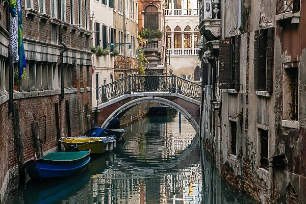 Morning view on canal in Venice, Italy