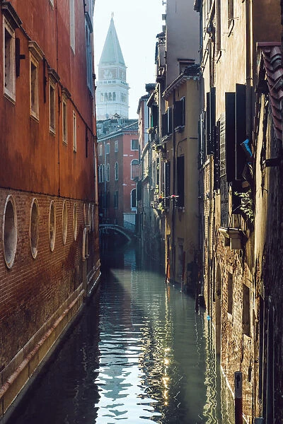 Morning view on canal in Venice, Italy