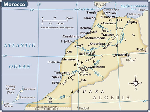 Morocco country map