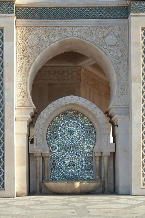 Framed Print : Morocco, exterior of Casablanca archway, Hassan II Mosque series Framed Print : Morocco, exterior of Casablanca archway, Hassan II Mosque series