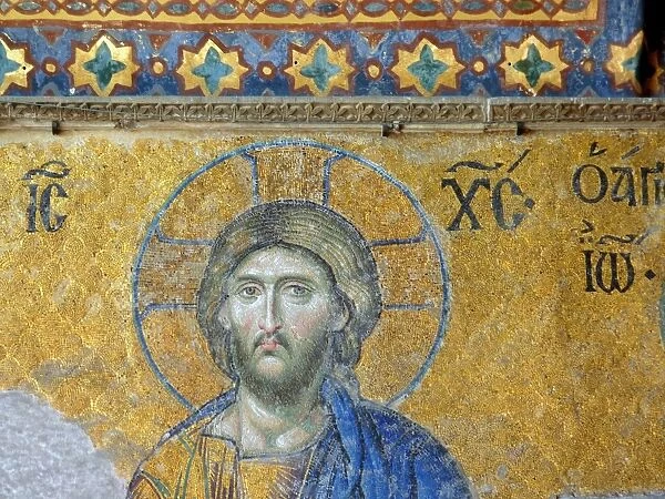 Mosaic of Jesus Christ, interior of Hagia Sophia, Istanbul, Turkey