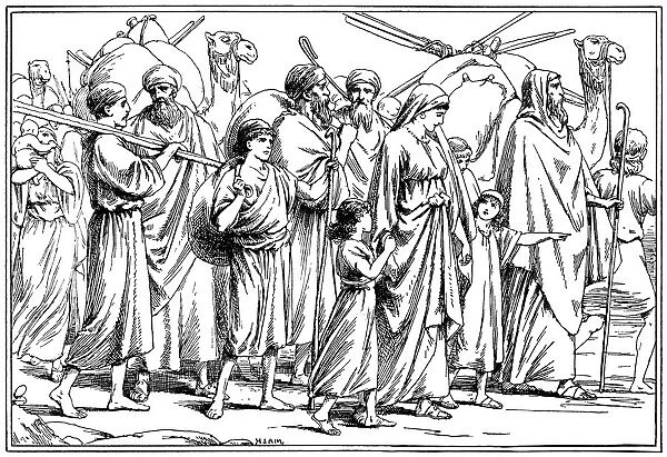 Moses leading the exodus of Israelites from Egypt