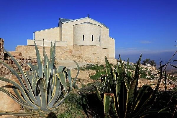 Moses Memorial Church on Mount Nebo, Byzantine pilgrimage centre on the summit of Mount Nebo, Mount Nebo, Abarim Mountains, Jordan