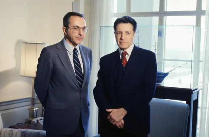 Framed Print : Moshe Arens and Caspar Weinberger Framed Print : Moshe Arens and Caspar Weinberger