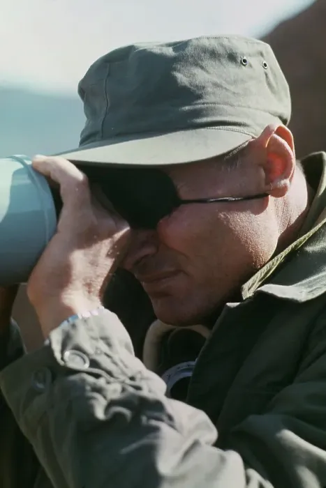 Framed Print : Moshe Dayan Looking Through Binoculars Framed Print : Moshe Dayan Looking Through Binoculars