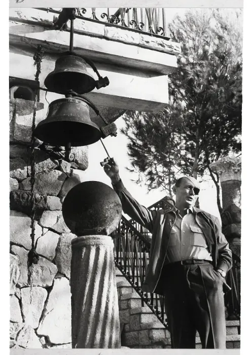 Framed Print : Moshe Dayan Ringing a Bell Framed Print : Moshe Dayan Ringing a Bell