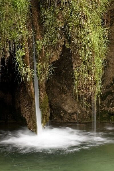 Mossy waterfall, Plitvice Lakes National Park, UNESCO World Heritage Site, Croatia, Europe