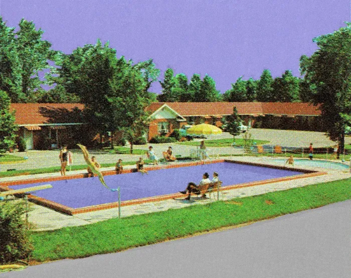 Framed Print : Motel Swimming Pool Framed Print : Motel Swimming Pool