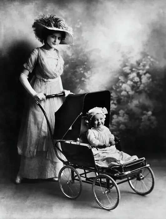 Framed Print : Mother With Baby In Carriage