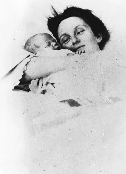 Framed Print : Mother in Bed with Baby Framed Print : Mother in Bed with Baby