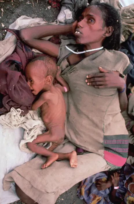 Framed Print : Mother and Child Drought Victims at Relief Center Framed Print : Mother and Child Drought Victims at Relief Center