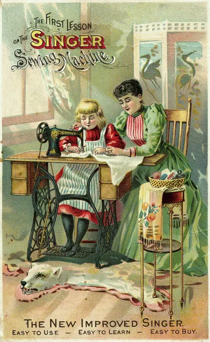 Framed Print : Mother and Daughter Using Sewing Machine Framed Print : Mother and Daughter Using Sewing Machine