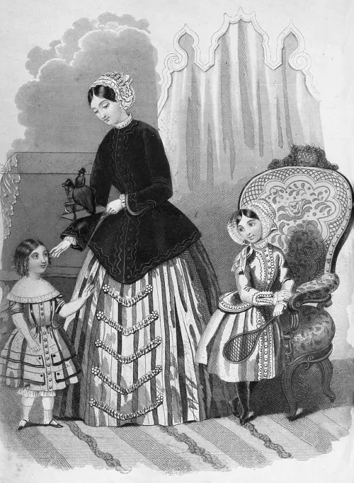 Framed Print : Mother and Daughters in Paris Fashions Framed Print : Mother and Daughters in Paris Fashions