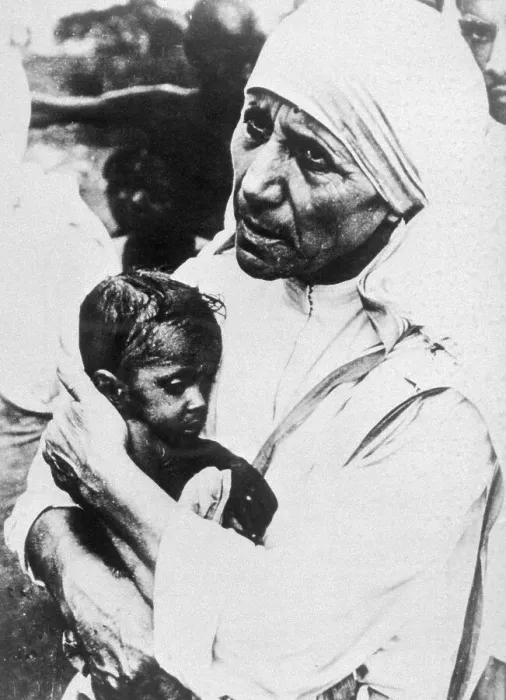 Framed Print : Mother Teresa Holding Little Boy Framed Print : Mother Teresa Holding Little Boy
