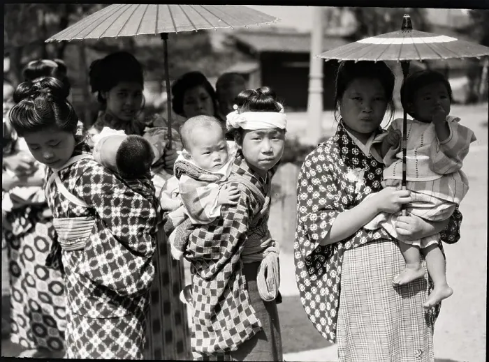 Framed Print : Mothers Holding Parasols, Children Framed Print : Mothers Holding Parasols, Children