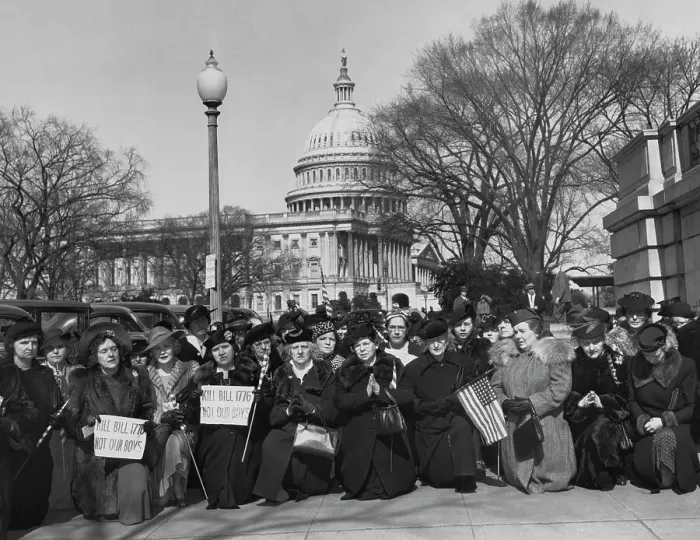 Framed Print : Mothers Pray for Defeate of Lend-Lease Bill Framed Print : Mothers Pray for Defeate of Lend-Lease Bill