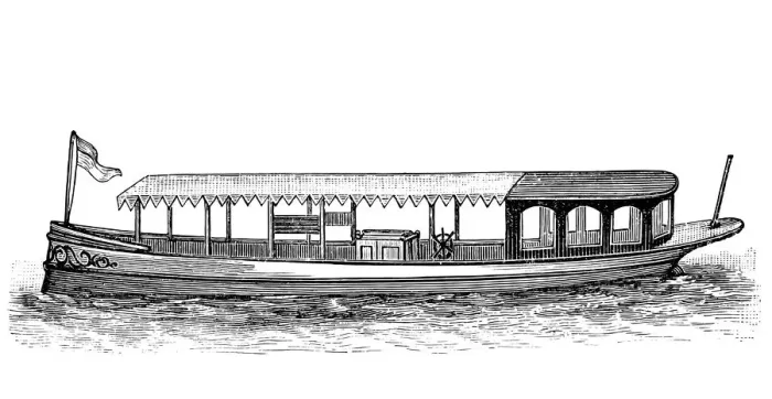Framed Print : Motorboat. Antique illustration of Motorboat Framed Print : Motorboat. Antique illustration of Motorboat