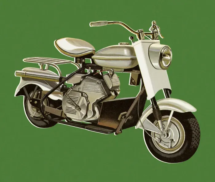 Framed Print : Motorcycle on Green Background Framed Print : Motorcycle on Green Background
