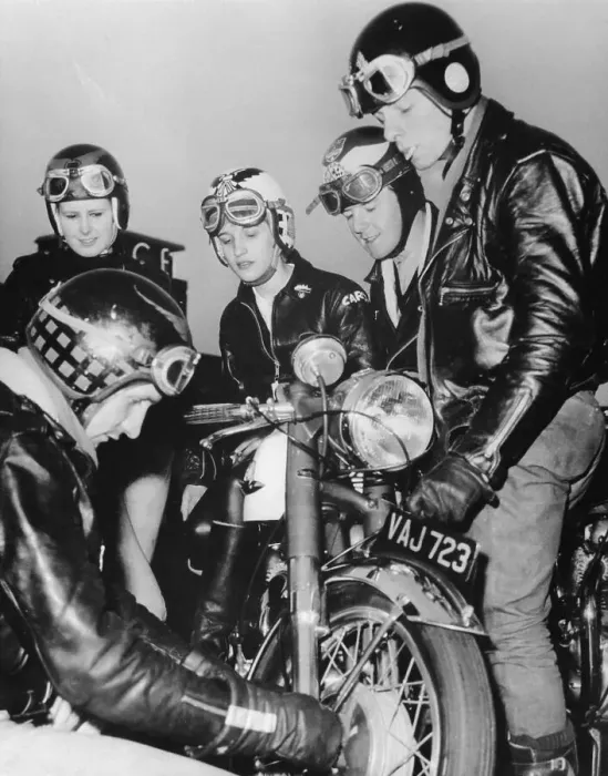 Framed Print : Motorcyclists with Their Bikes Framed Print : Motorcyclists with Their Bikes