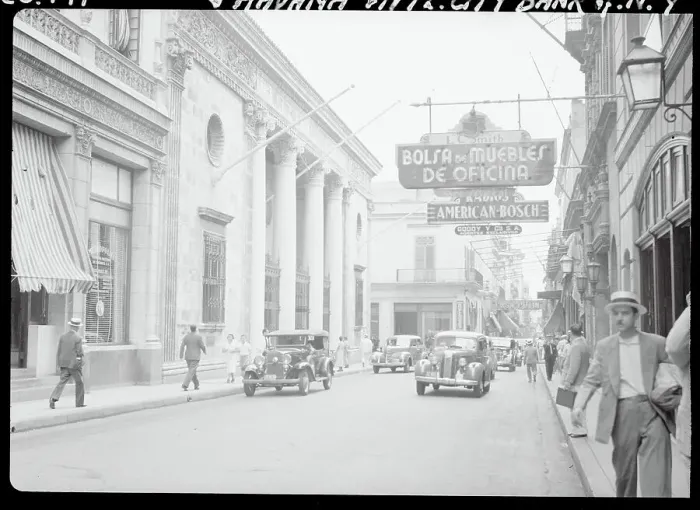 Framed Print : Motorists and Pedestrians on Street