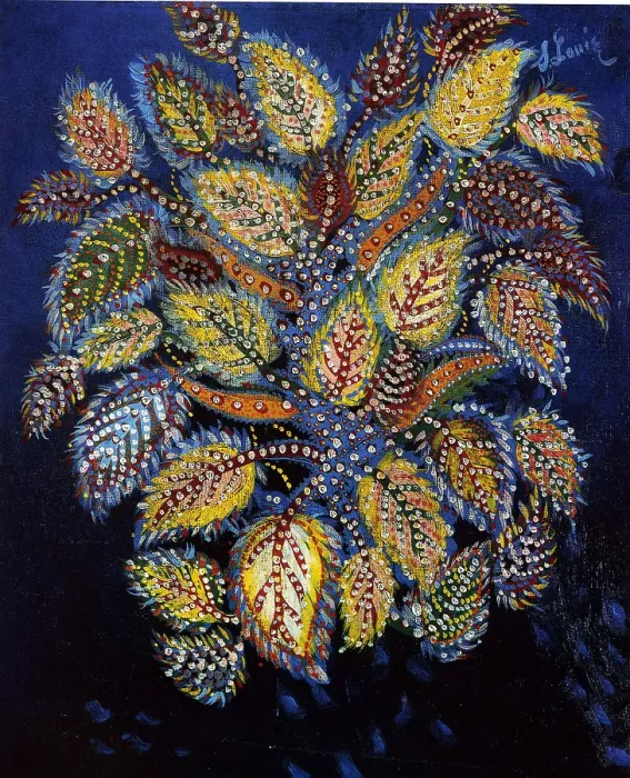 Framed Print : Mottled Flowers On A Blue Ground Framed Print : Mottled Flowers On A Blue Ground