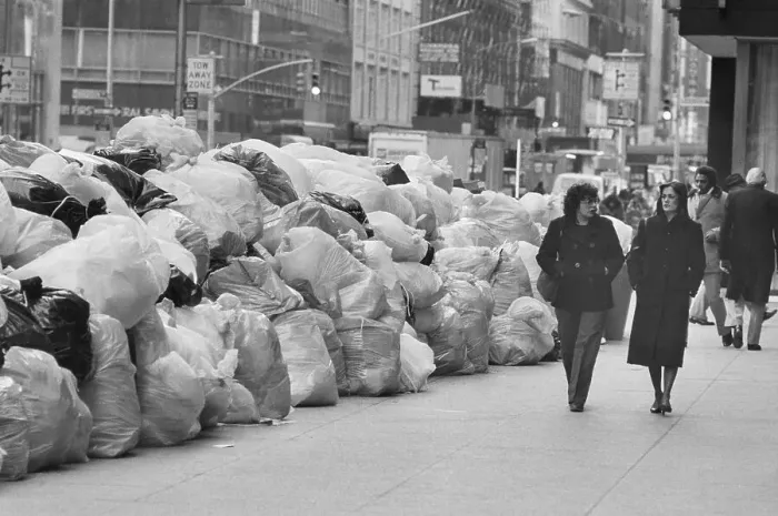 Framed Print : Mounds of Garbage on Park Avenue Framed Print : Mounds of Garbage on Park Avenue