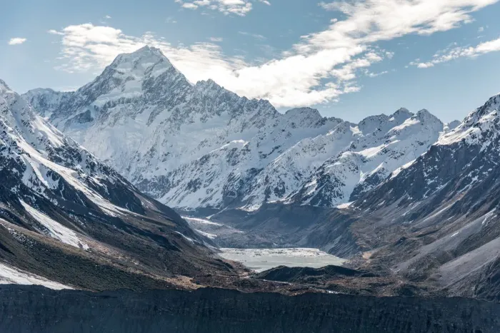 Framed Print : Mount Cook and Hooker lake, New Zealand