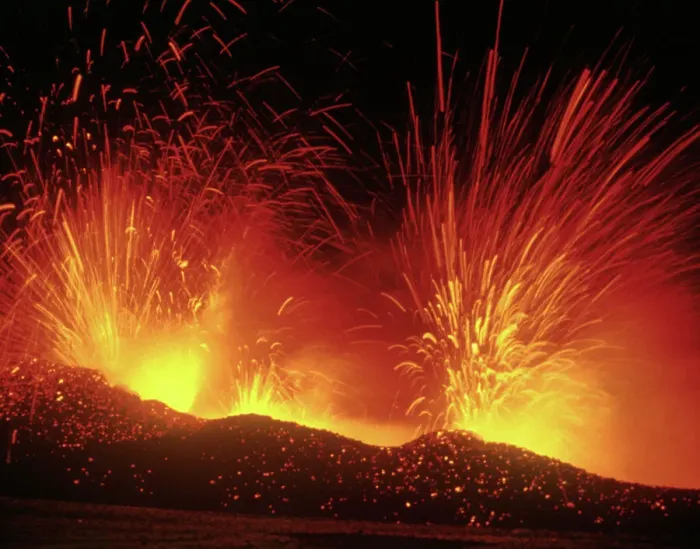 Framed Print : Mount Etna Erupting at Night Framed Print : Mount Etna Erupting at Night