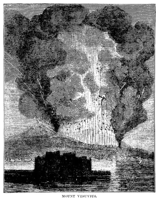 Framed Print : Mount Vesuvius erupting