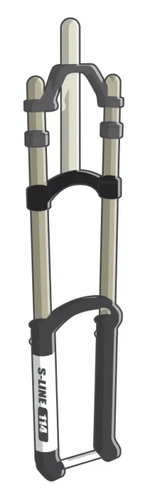 Framed Print : Mountain bike suspension fork Framed Print : Mountain bike suspension fork