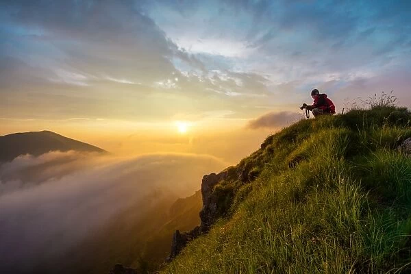 Mountain Grona summit with sunrise
