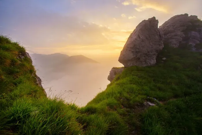 Framed Print : Mountain Grona summit with sunrise Framed Print : Mountain Grona summit with sunrise