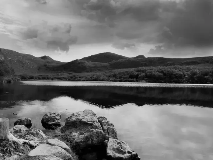 Framed Print : mountain lake landscape, cape town south Africa