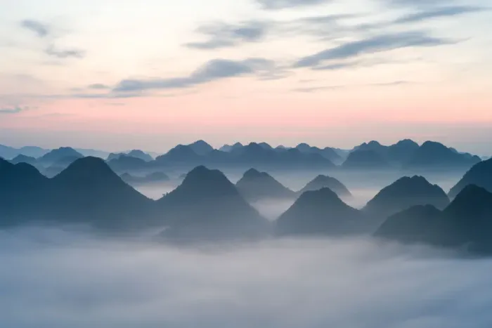 Framed Print : Mountain mist vietnam