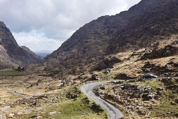 Mountain pass road, Gap of Dunloe near Killarney, County Kerry, Ireland, British Isles, Europe