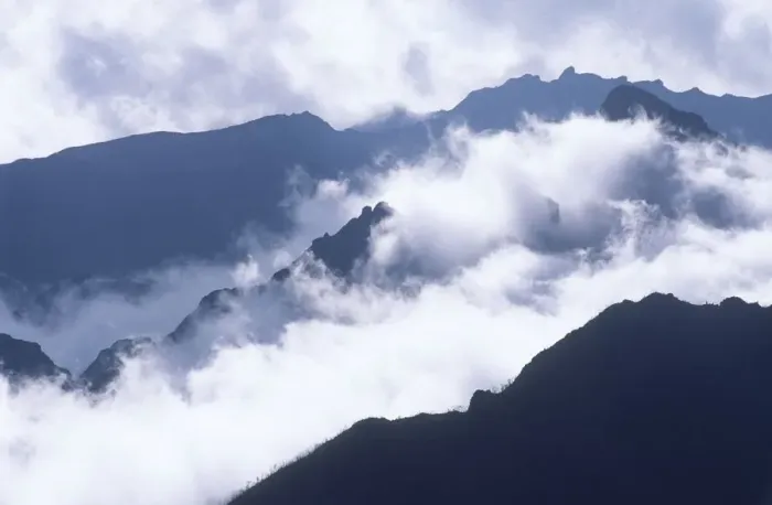 Framed Print : Mountain Peaks Through the Clouds Framed Print : Mountain Peaks Through the Clouds