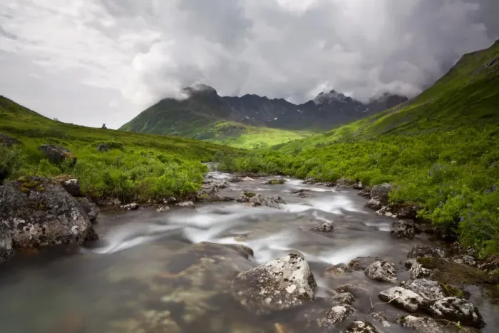 Framed Print : Mountain stream in the Talkeetna Mountains, Alaska, USA, North America Framed Print : Mountain stream in the Talkeetna Mountains, Alaska, USA, North America