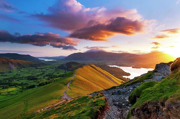 Mountain sunrise. Lake District National park. UK