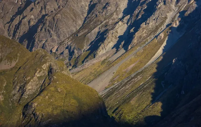 Framed Print : Mountain texture at Mount Cook national park, New zealand