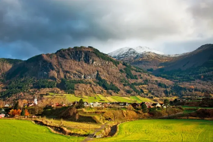 Framed Print : Mountain town