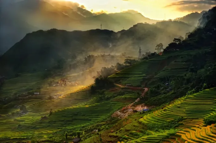 Framed Print : Mountain view of Sapa, Vietnam Framed Print : Mountain view of Sapa, Vietnam