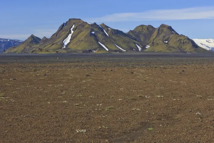 Framed Print : Mountains in an arid volcanic landscape, Eyjafjallajoekull, Iceland, Europe