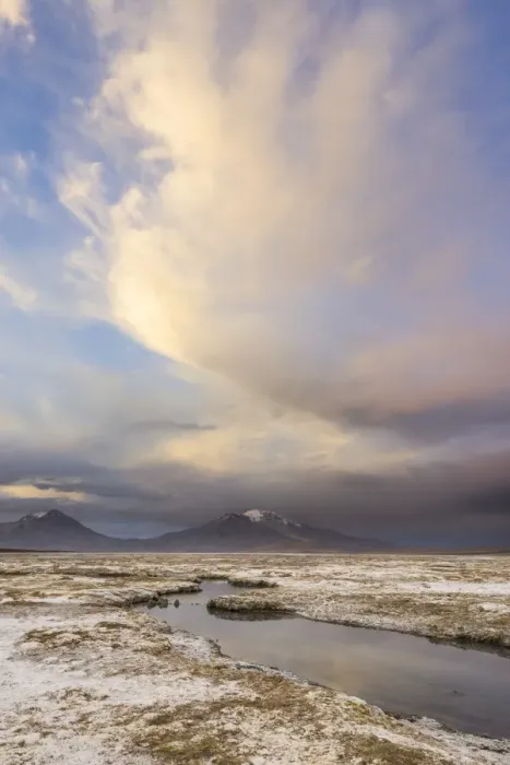 Framed Print : Mountains and clouds in the evening light, at the salt lake Salar de Surire, Putre, Arica y Parinacota Region, Chile Framed Print : Mountains and clouds in the evening light, at the salt lake Salar de Surire, Putre, Arica y Parinacota Region, Chile