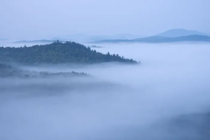 Framed Print : Mountains enshrouded in morning fog, Adirondack Mountains, New York State, USA Framed Print : Mountains enshrouded in morning fog, Adirondack Mountains, New York State, USA