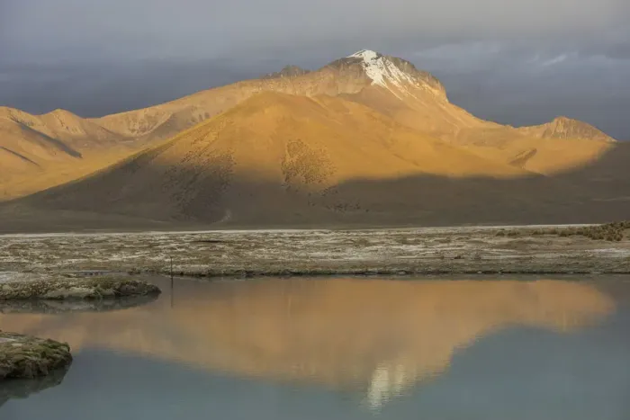 Framed Print : Mountains in the evening light, at the salt lake Salar de Surire, Putre, Arica y Parinacota Region, Chile