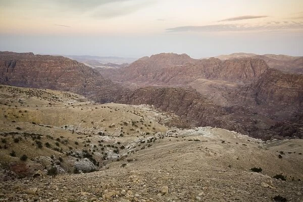 Mountains surrounding the ancient Nabatean rock city of Petra